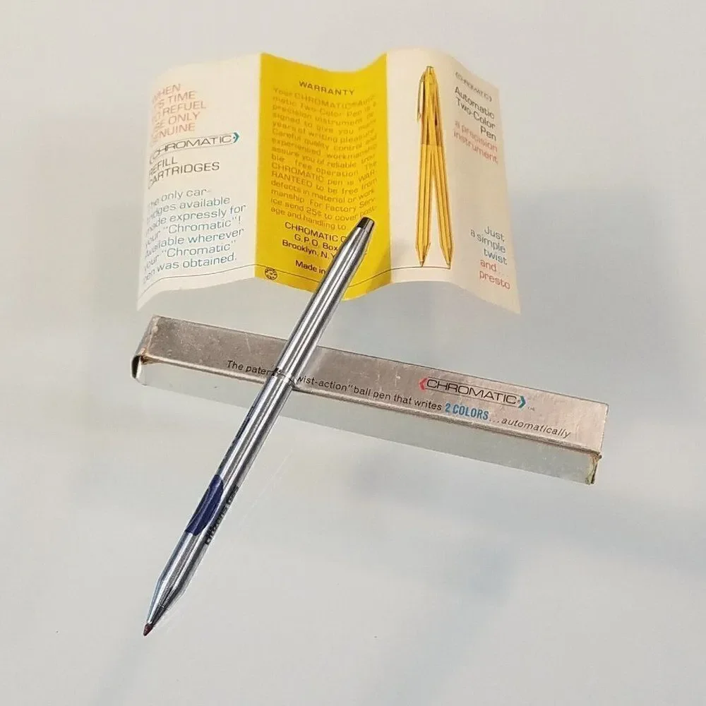 Citizens Gas Vintage Ballpoint Pen Chromatic Double Twist 2 Color Needs Refills